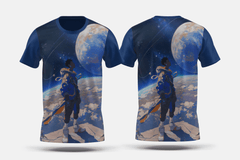 Next Print Anime character near galaxy planet illustration Printed t-shirt - Next Print