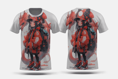 Next Print Anime character with dragon illustration Printed t-shirt - Next Print