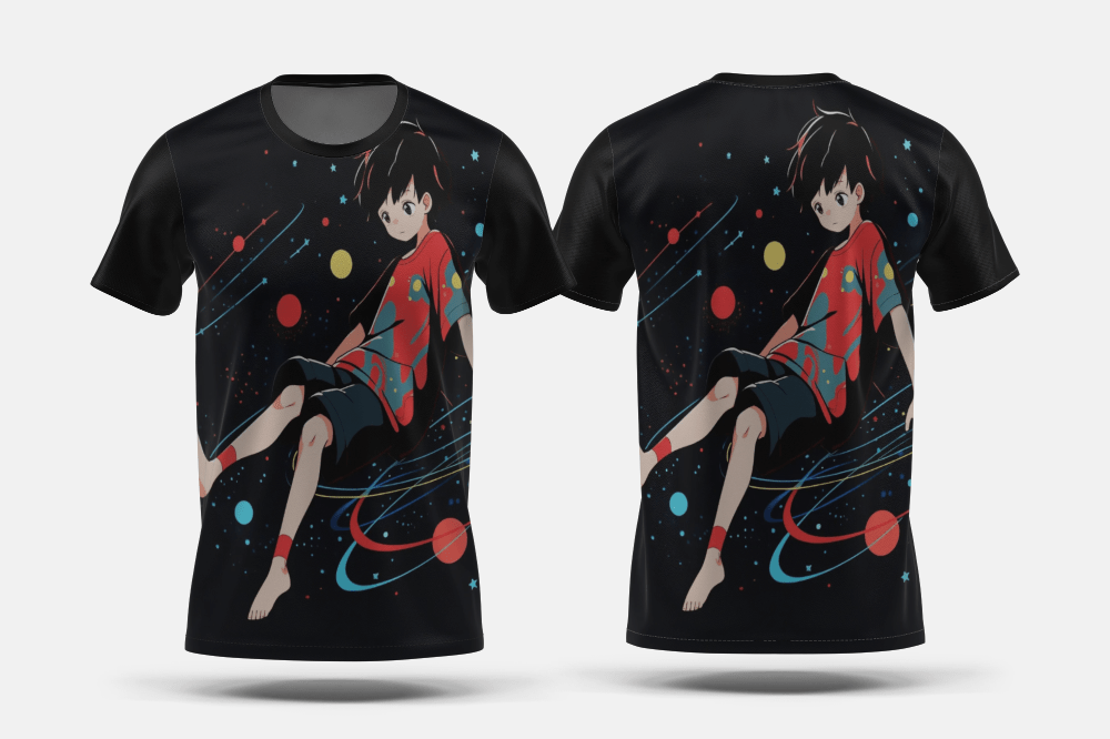 Next Print Anime style character in space Printed t-shirt - Next Print