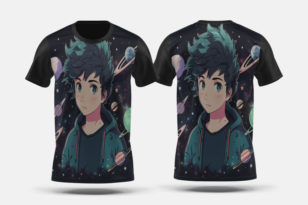 Next Print Anime style character in space Printed t-shirt - Next Print