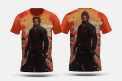 Next Print Anime style portrait of traditional japanese samurai character Printed t-shirt - Next Print