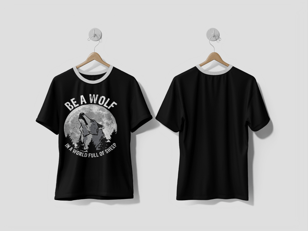 NEXT PRINT Be A Wolf In A World Full Of Sheep colorful Graphic T-Shirt - Next Print