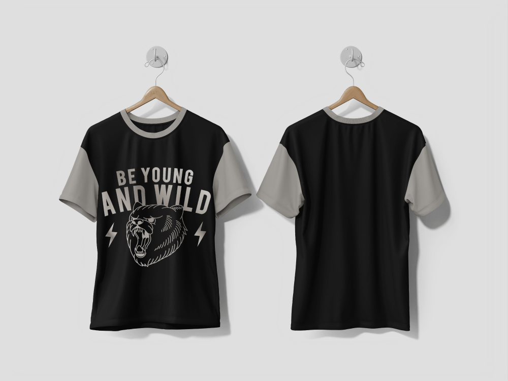 Next Print Be young and wild logo vector Printed T-shirt - Next Print