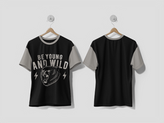 Next Print Be young and wild logo vector Printed T-shirt - Next Print