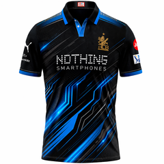 Next Print Black Blue Cricket Jersey Tech Design – Custom Name & Number Sublimation Sports T-Shirt India