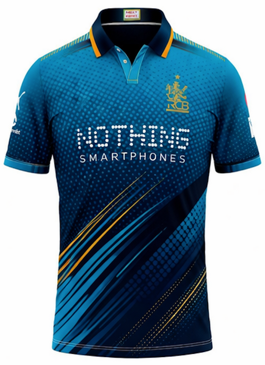 Next Print Blue Cricket Jersey RCB Style – Custom Name & Number Sublimation Sports T-Shirt India