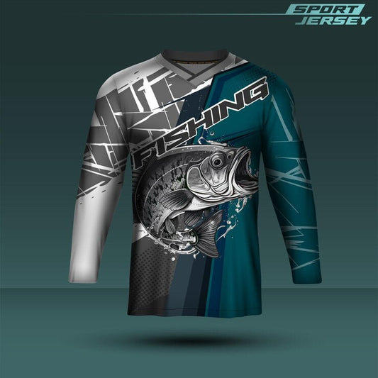 Next Print blue ocean fishing jersey custom sublimation long sleeve UV protection fishing shirt for men