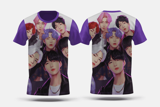Next Print BTS ARMYA close up of a group of young men with different colored hair Printed t-shirt - Next Print