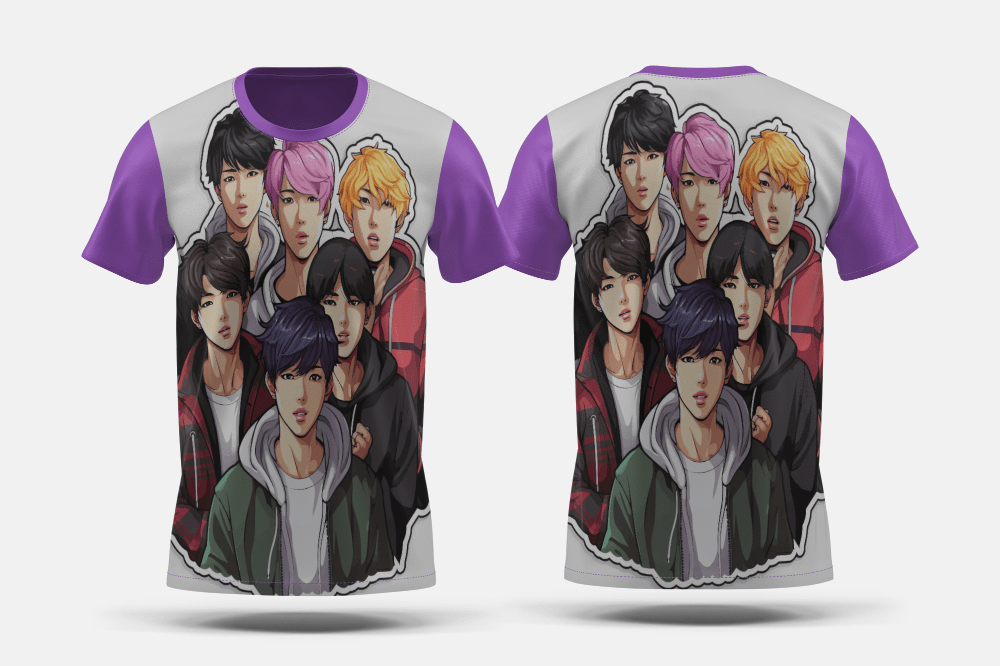 Next Print BTS sticker white background vector Printed t-shirt - Next Print