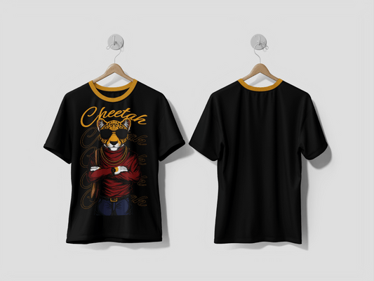 NEXT PRINT Cheetah fashionable character vector illustration Printed t-shirt - Next Print