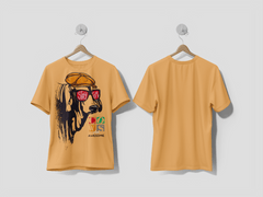 Next Print Cool cow head wearing stylish sunglasses and hat Hand drawn vector illustration printed t-shirt - Next Print