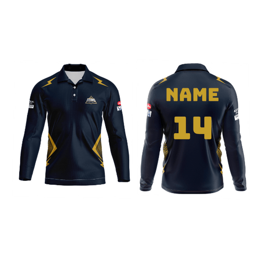 Next Print Customisable Ipl Gujrat Polo collar full sleeves jersey - Next Print