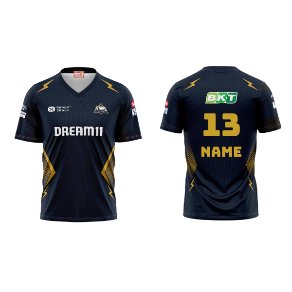 Next Print Customisable Ipl Gujrat V Neck jersey - Next Print