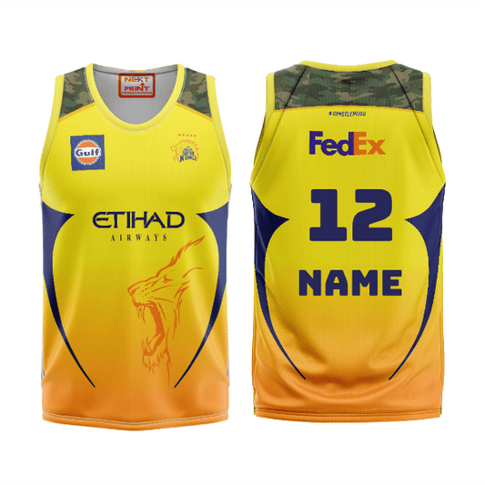 Next Print Customised Ipl Chennai Super Kings Basketball Printed Jersey. - Next Print