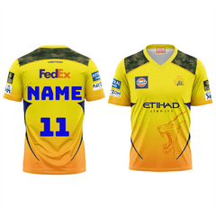 Next Print Customised Ipl Chennai Super Kings V Neck Printed Jersey. - Next Print