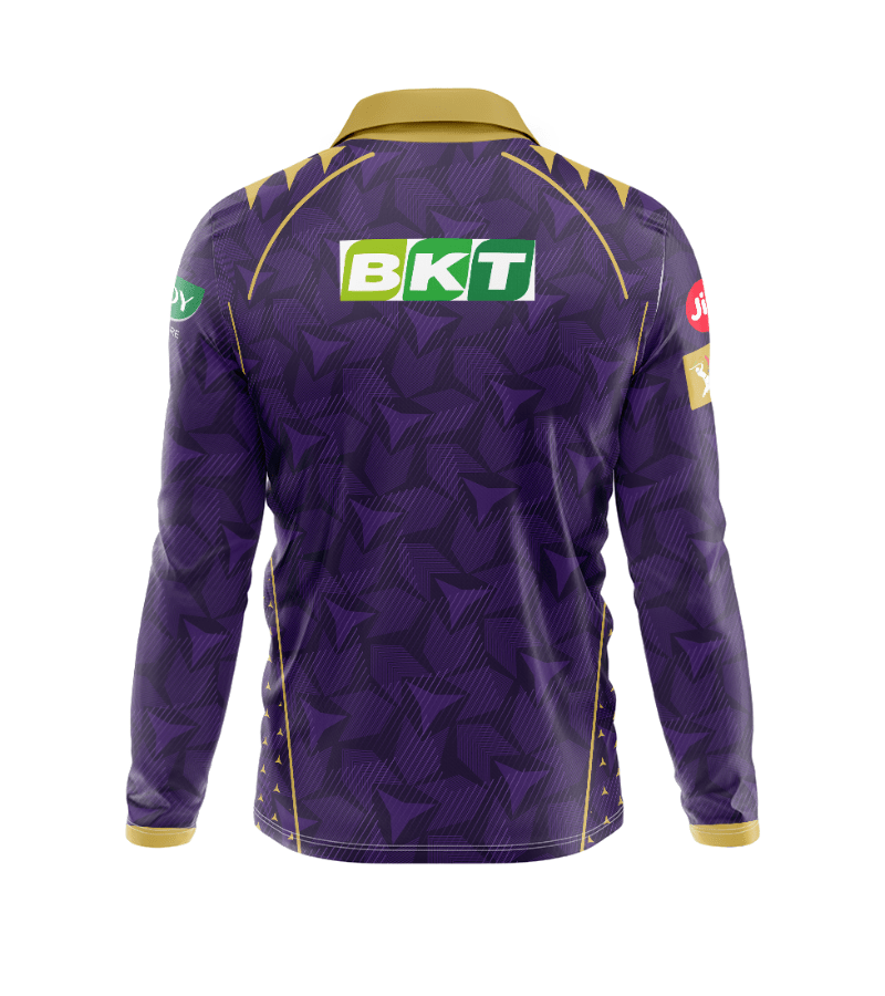 Next Print Customised Ipl Kolkata Knight Riders Printed Polo Collar Full Sleeves Jersey. - Next Print