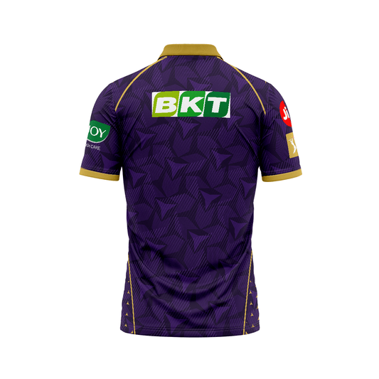 Next Print Customised Ipl Kolkata Knight Riders Printed Polo Collar Jersey. - Next Print