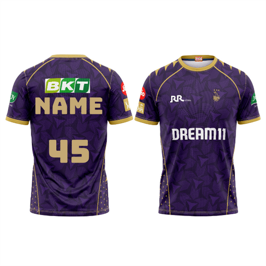Next Print Customised Ipl Kolkata Knight Riders Printed Round Neck Jersey. - Next Print