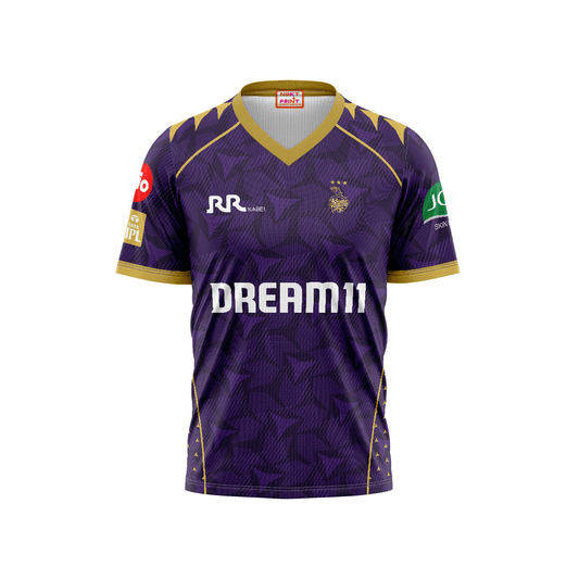 Next Print Customised Ipl Kolkata Knight Riders Printed V Neck Jersey. - Next Print