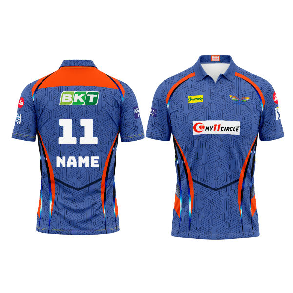 Next Print Customised Ipl Lucknow Super Giants Printed Polo Collar Jersey. - Next Print