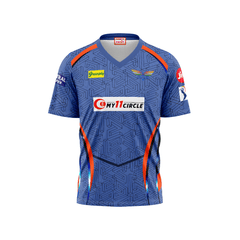 Next Print Customised Ipl Lucknow Super Giants Printed V Neck Jersey. - Next Print