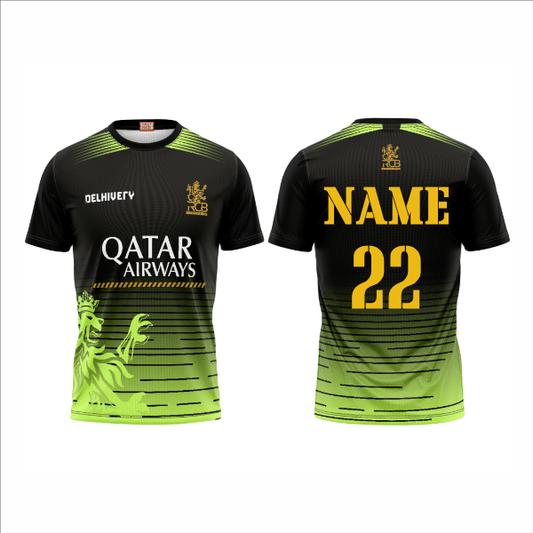 Next Print Customised IPL Royal Challengers Bangalore Printed Round Neck Jersey T-Shirt. - Next Print