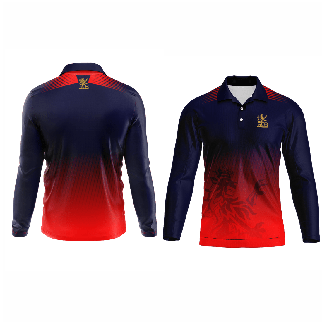 Next Print Customised Ipl Royal Challengers Bengaluru Printed Polo Collar Full Sleeves 2025Jersey - Next Print