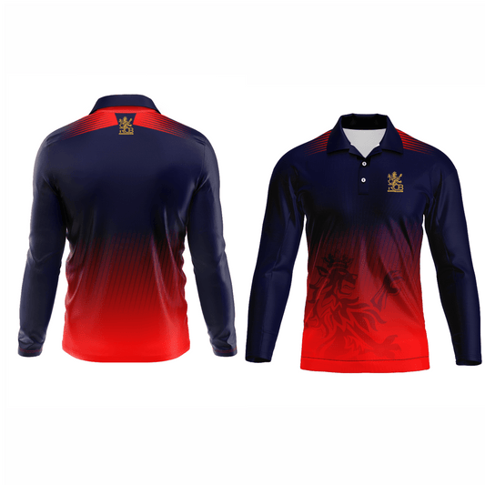 Next Print Customised Ipl Royal Challengers Bengaluru Printed Polo Collar Full Sleeves 2025Jersey - Next Print