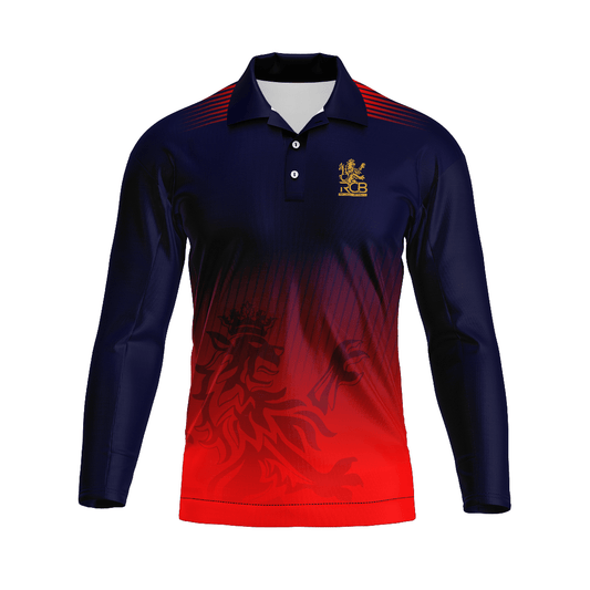 Next Print Customised Ipl Royal Challengers Bengaluru Printed Polo Collar Full Sleeves 2025Jersey - Next Print