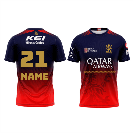 Next Print Customised Ipl Royal Challengers Bengaluru Printed Round Neck 2025 Jersey. - Next Print
