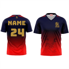 Next Print Customised Ipl Royal Challengers Bengaluru Printed V Neck 2025 Jersey. - Next Print