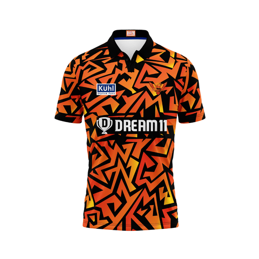 Next Print Customised Ipl Sunrisers Hyderabad Printed Polo Collar Jersey. - Next Print