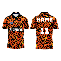 Next Print Customised Ipl Sunrisers Hyderabad Printed Polo Collar Jersey. - Next Print