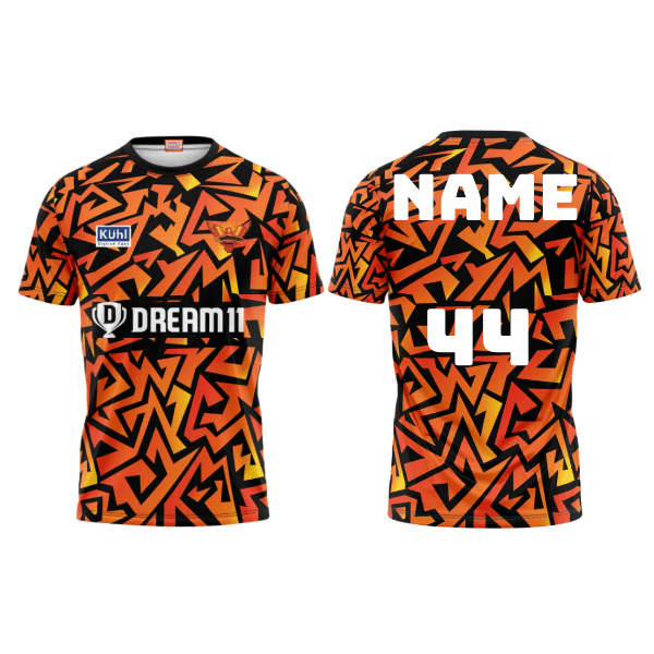 Next Print Customised Ipl Sunrisers Hyderabad Printed Round Neck Jersey - Next Print
