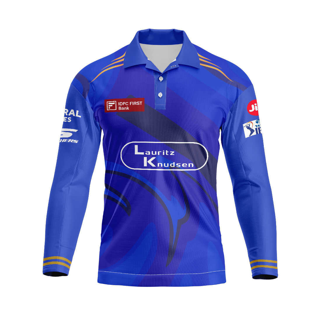 Next Print Customised Mumbai Jersey Printed Polo Collar Full Sleeves T-Shirt. - Next Print