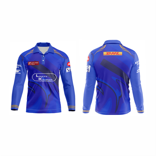 Next Print Customised Mumbai Jersey Printed Polo Collar Full Sleeves T-Shirt. - Next Print