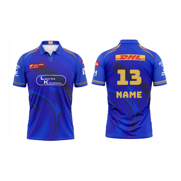 Next Print Customised Mumbai Jersey Printed Polo Collar T-Shirt. - Next Print