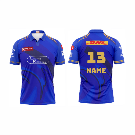 Next Print Customised Mumbai Jersey Printed Polo Collar T-Shirt. - Next Print