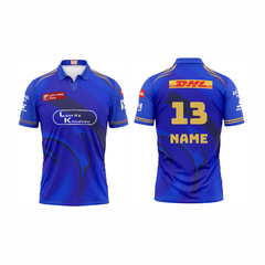 Next Print Customised Mumbai Jersey Printed Polo Collar T-Shirt. - Next Print