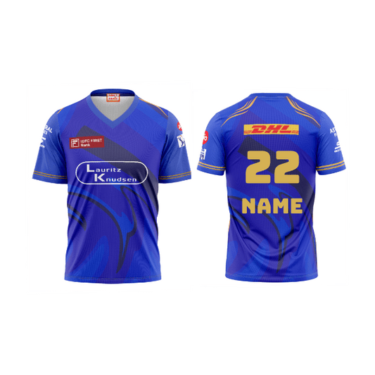 Next Print Customised Mumbai Jersey Printed V Neck T-Shirt. - Next Print