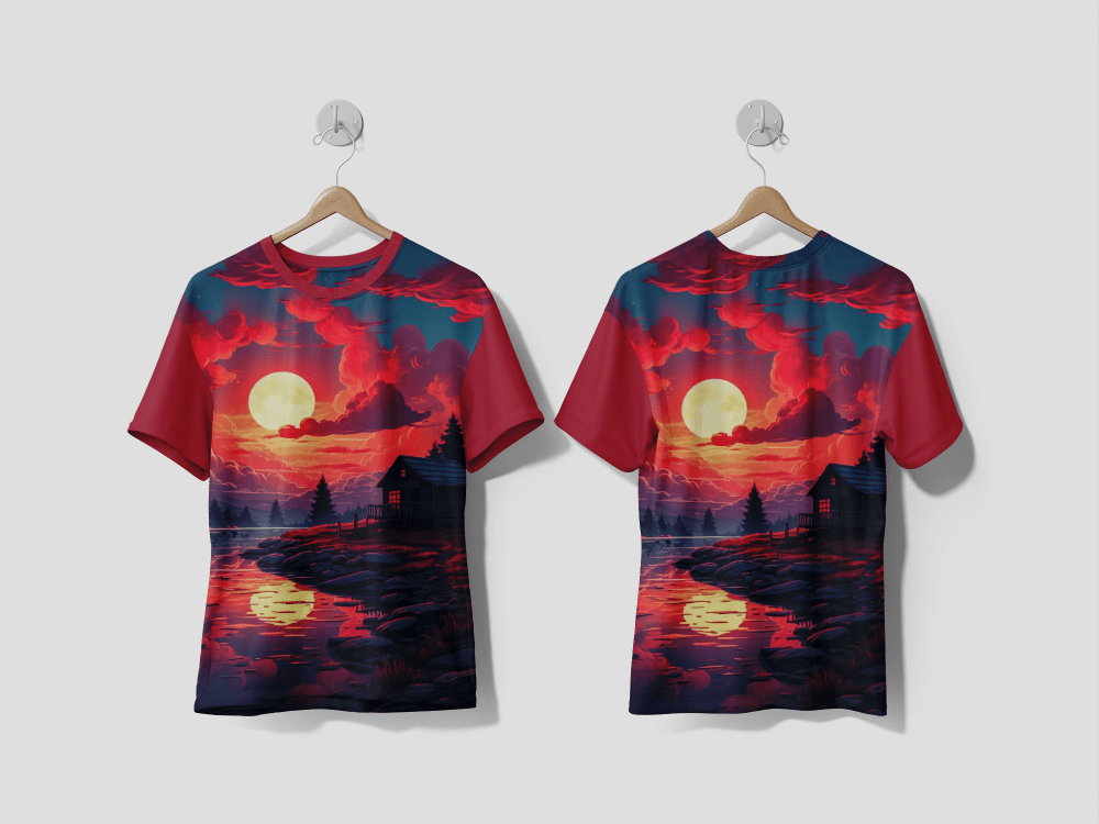 NEXT PRINT Digital art isolated house Design printed t-shirt - Next Print