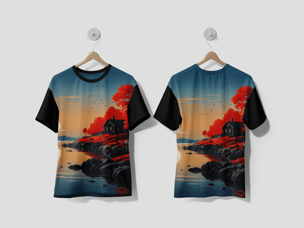 NEXT PRINT Digital art isolated house Design printed t-shirt - Next Print