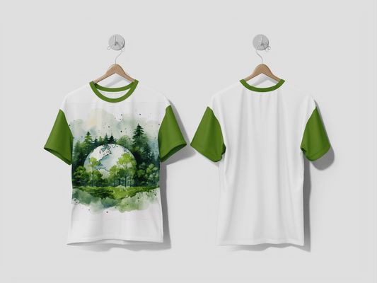 Next Print Digital art with planet earth Design Printed T-shirt - Next Print