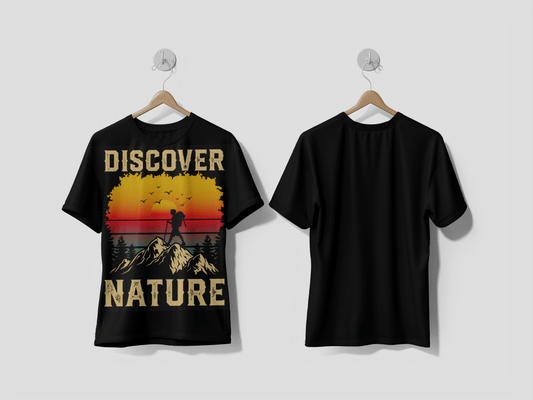 Next Print Discover nature mountain hiking t-shirt design Printed T-shirt - Next Print