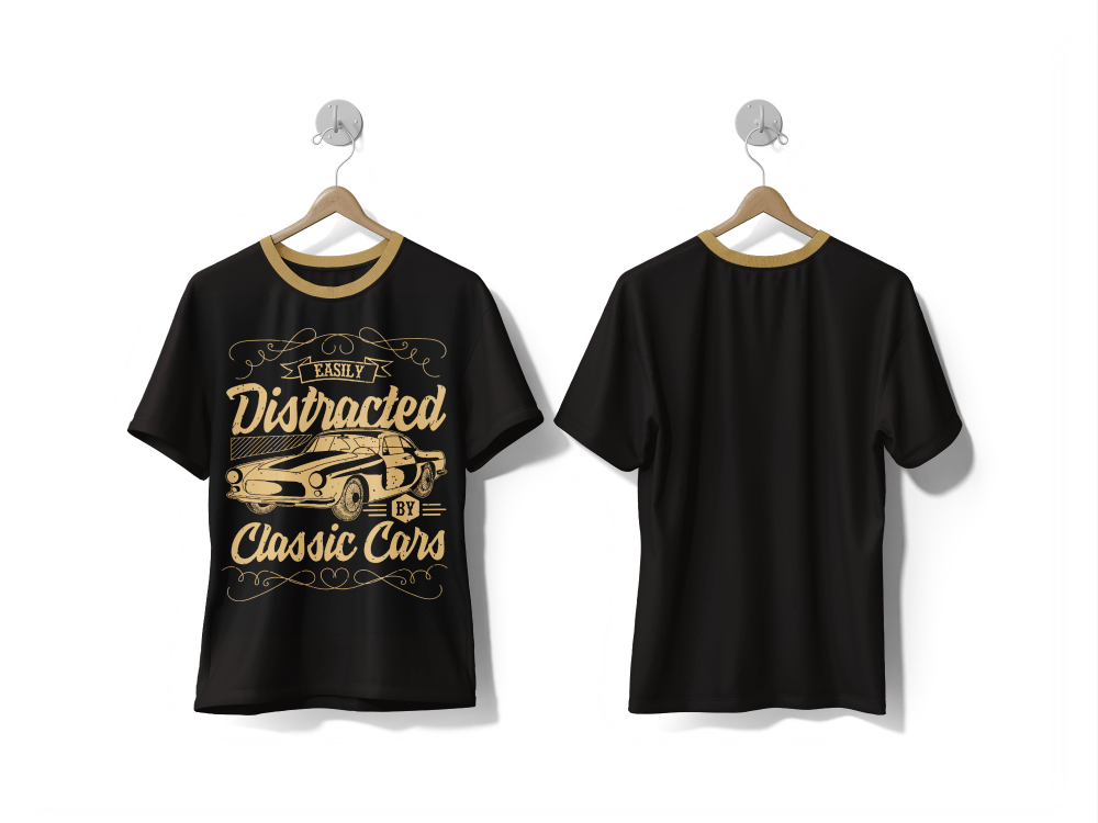 Next Print Easily Distracted By Classic Cars Vintage printable typography Classic Car shirt design - Next Print