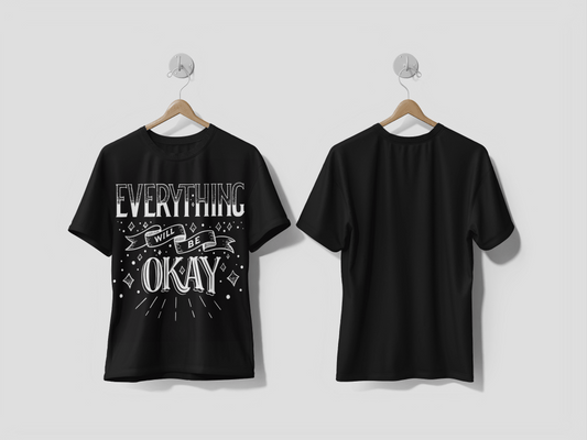 Next Print Everything will be okay lettering design printed t-shirt - Next Print