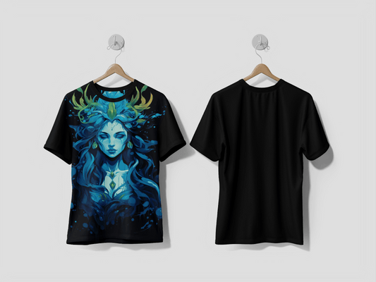 Next Print Fantasy water character design Printed T-shirt - Next Print