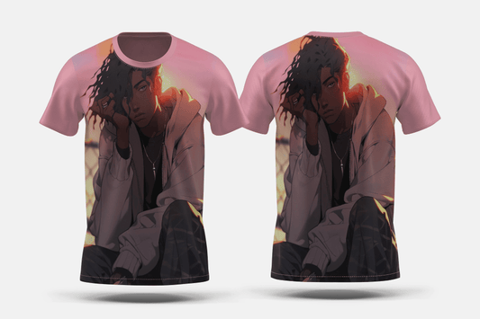 Next Print Front view anime style man lifestyle Printed t-shirt - Next Print