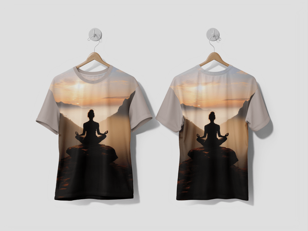 NEXT PRINT Full shot woman doing yoga Design printed t-shirt - Next Print