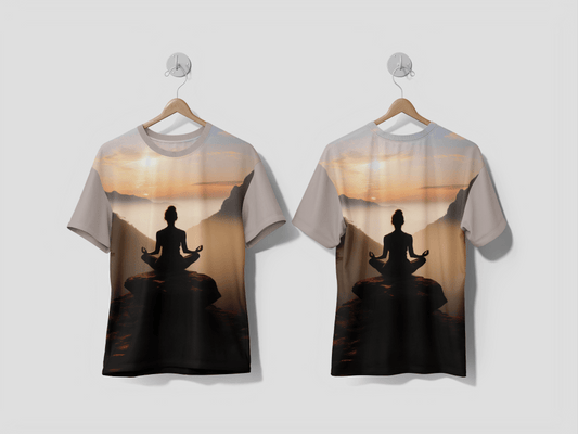 NEXT PRINT Full shot woman doing yoga Design printed t-shirt - Next Print
